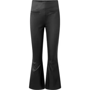 Ava RW flare 7/8 length pants with stretch in soft leather quality / 50896 - Black (Nero)