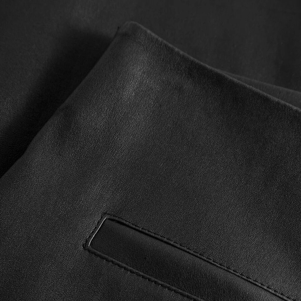 Ava RW flare 7/8 length pants with stretch in soft leather quality / 50896 - Black (Nero)