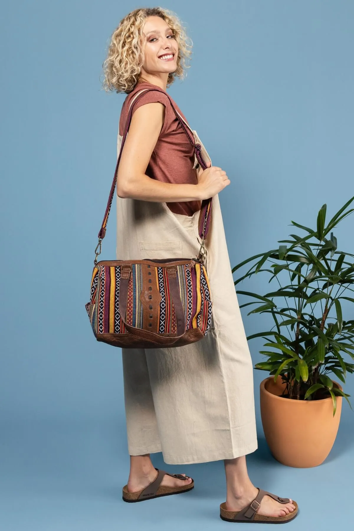 Buffalo Leather & Cotton Bag - Finistre