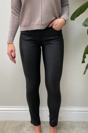 Cara Coated Jeans - Black