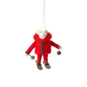 Felt Mouse Ornament (Ski)