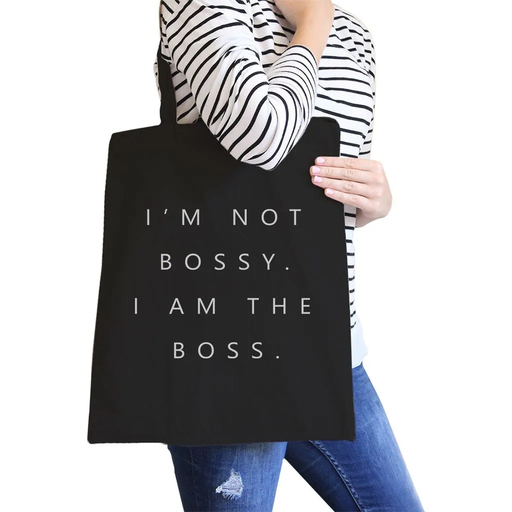 I'm the Boss Canvas Shoulder Bag Cute Birthday Gift Tote Foldable