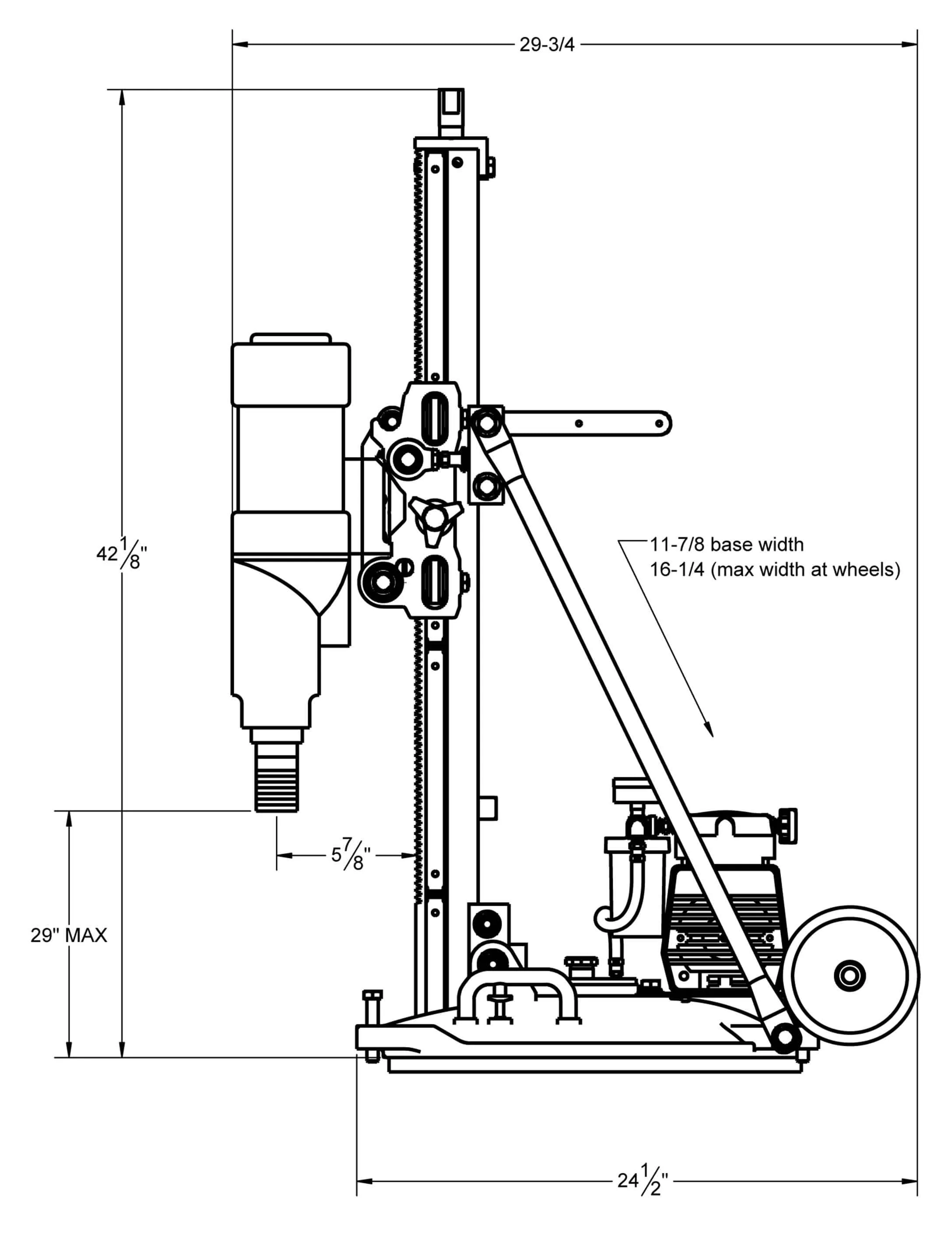 M5 PRO Heavy Duty Q.D. Combination Core Drill Rig