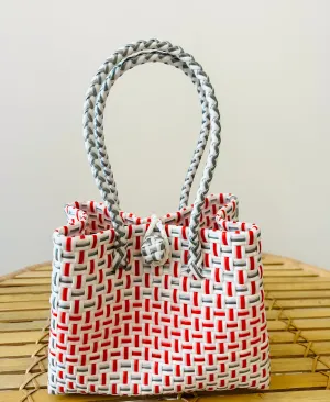 Mini Tote Red & White