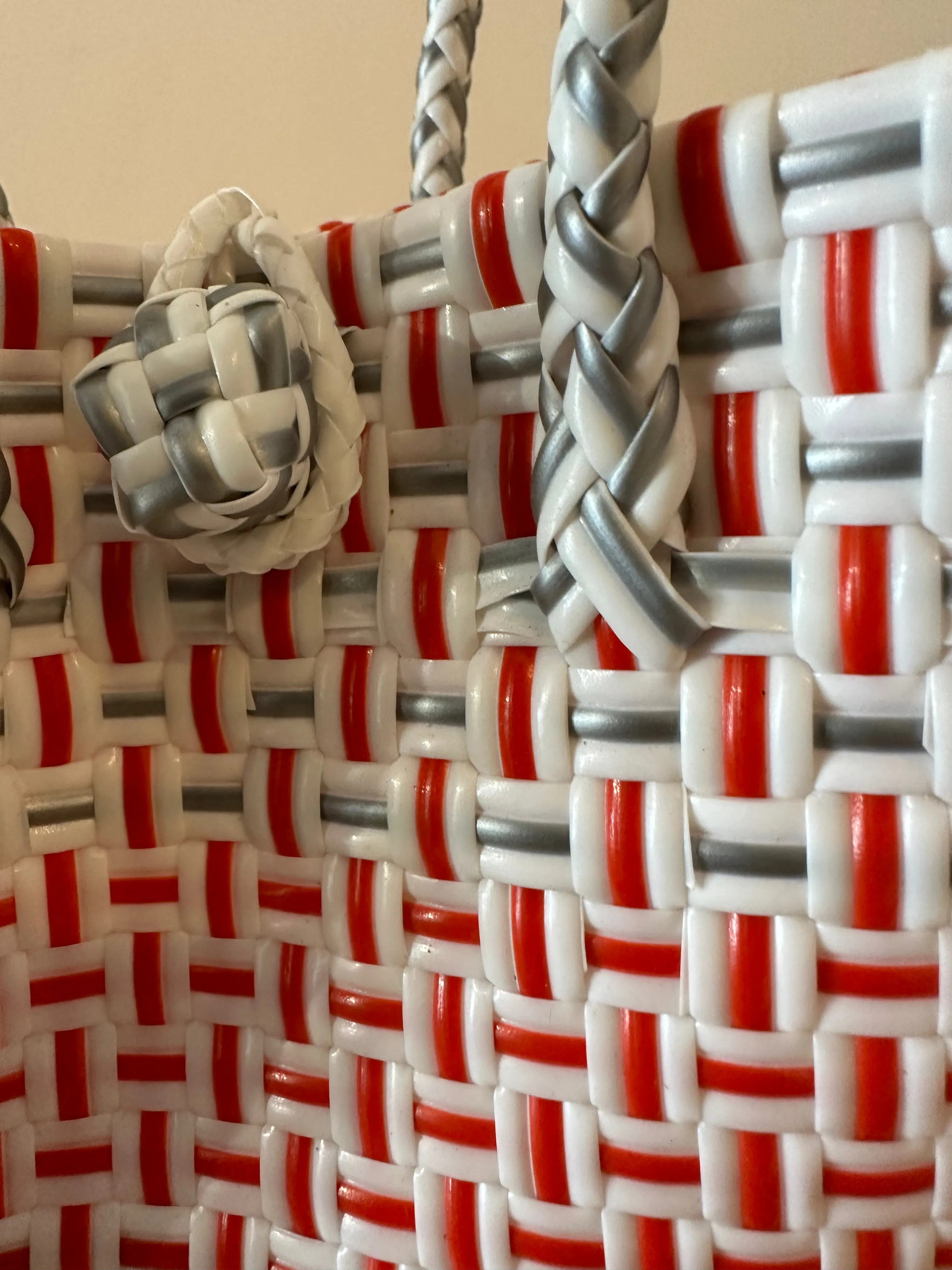 Mini Tote Red & White