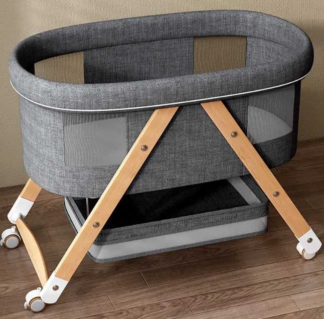 Modern Design Baby Crib Foldable Wood-سرير أطفال
