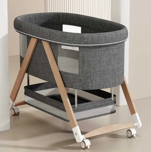 Modern Design Baby Crib Foldable Wood-سرير أطفال