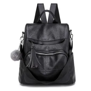 PU Leather Women's Retro Backpack