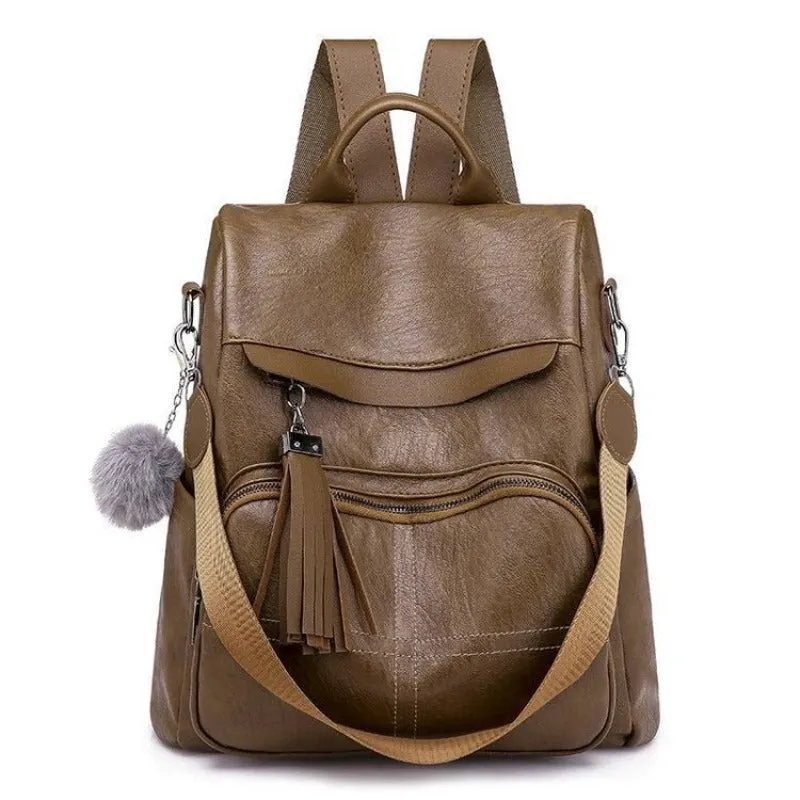 PU Leather Women's Retro Backpack