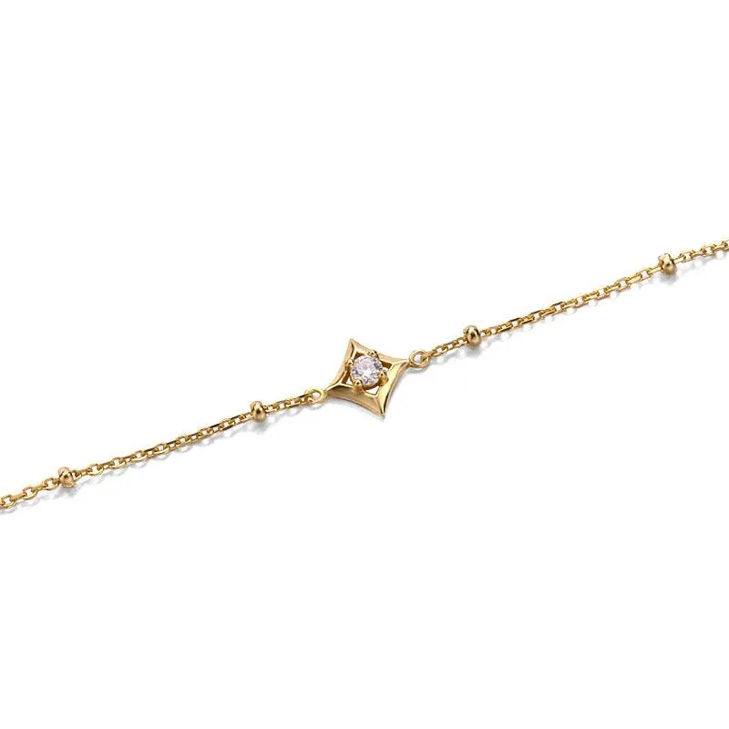 Simple Versatile Bead Chain Diamond Bracelet Girl