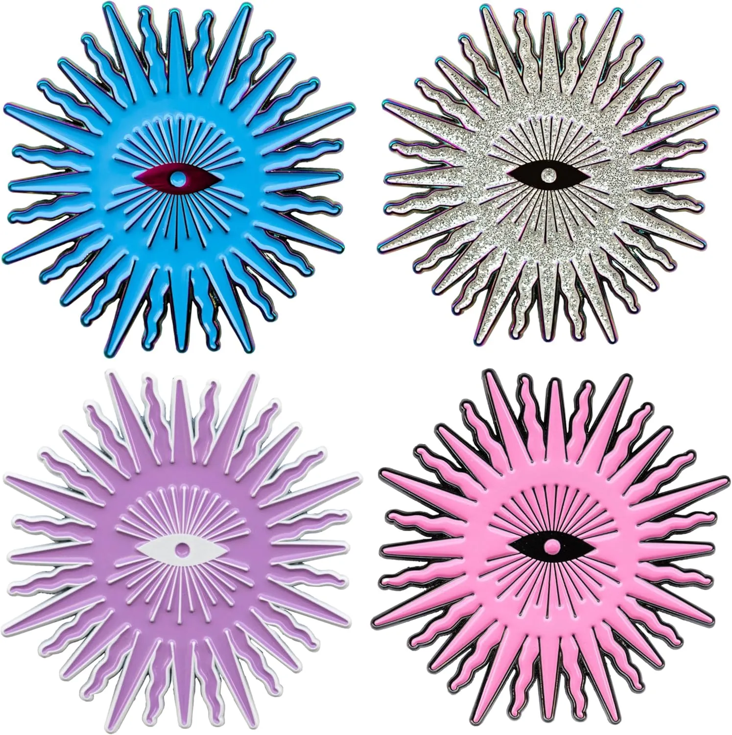 Sunshine Vibes Enamel Pin Set  4 Fun & Unique Pins for Women, Cute Pins for Backpacks, Brooches & More, Happy Gift for Daughter, BFFs & Loved Ones