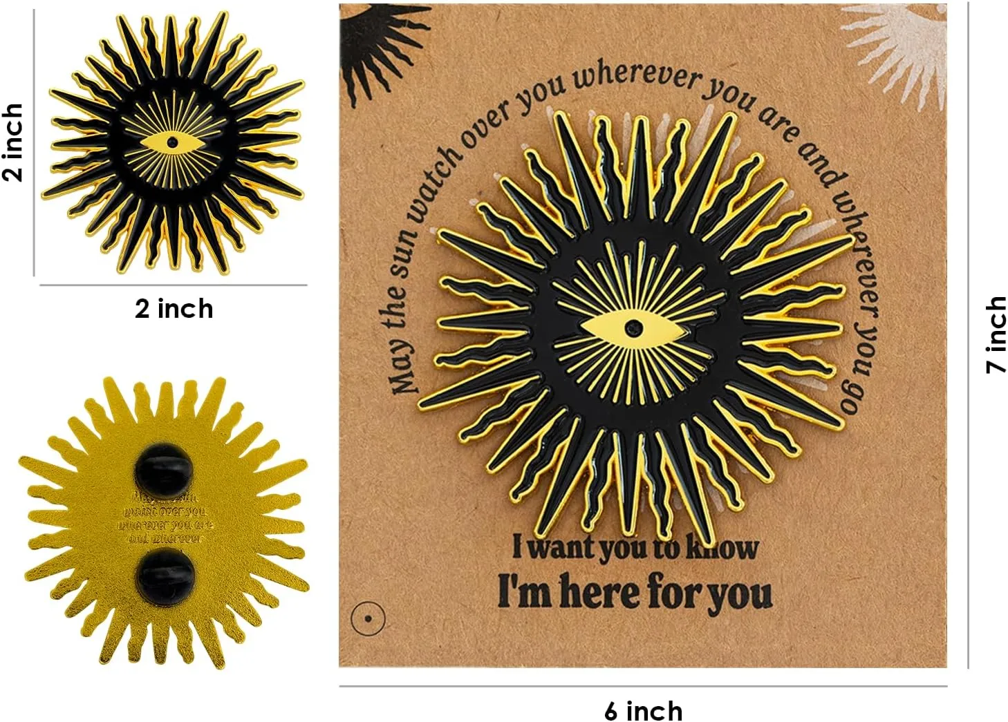 Sunshine Vibes Enamel Pin Set  4 Fun & Unique Pins for Women, Cute Pins for Backpacks, Brooches & More, Happy Gift for Daughter, BFFs & Loved Ones