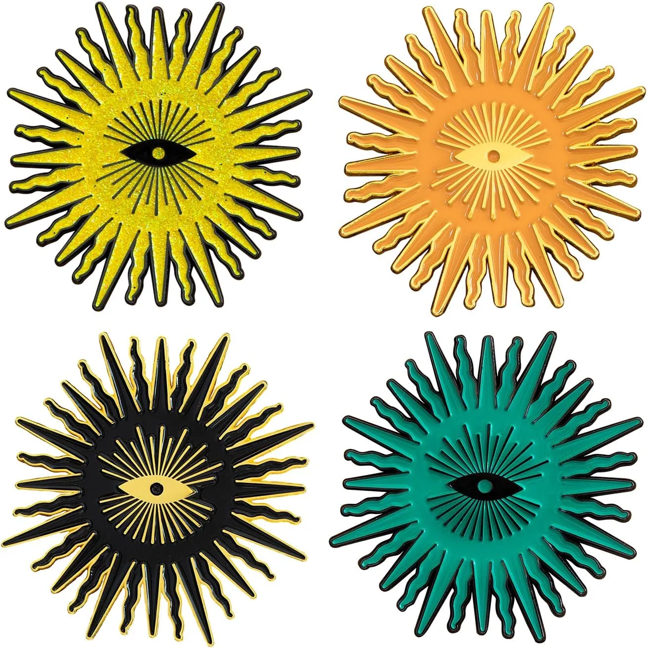 Sunshine Vibes Enamel Pin Set  4 Fun & Unique Pins for Women, Cute Pins for Backpacks, Brooches & More, Happy Gift for Daughter, BFFs & Loved Ones